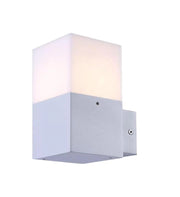 Applique da Esterno Nera E27 IP44 – Lampada da Parete Cubica in Alluminio per Giardino, Ingresso, Balcone – Bianco o Nero – Max 12W Colore: Bianco