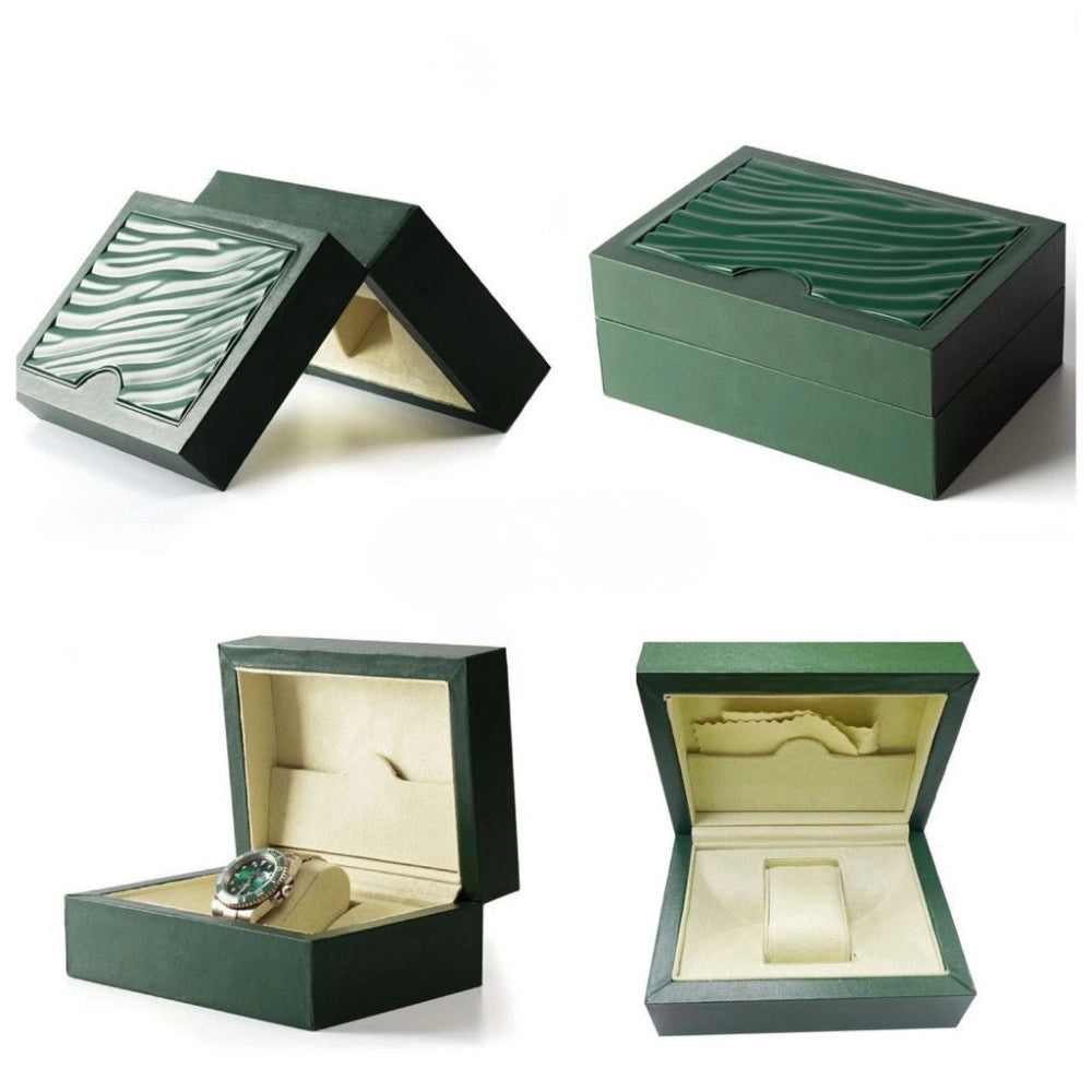 Trade Shop - Scatola Porta Orologio Luxury Verde 17.5x12.5x7.5 Cm Con Interno Vellutato -