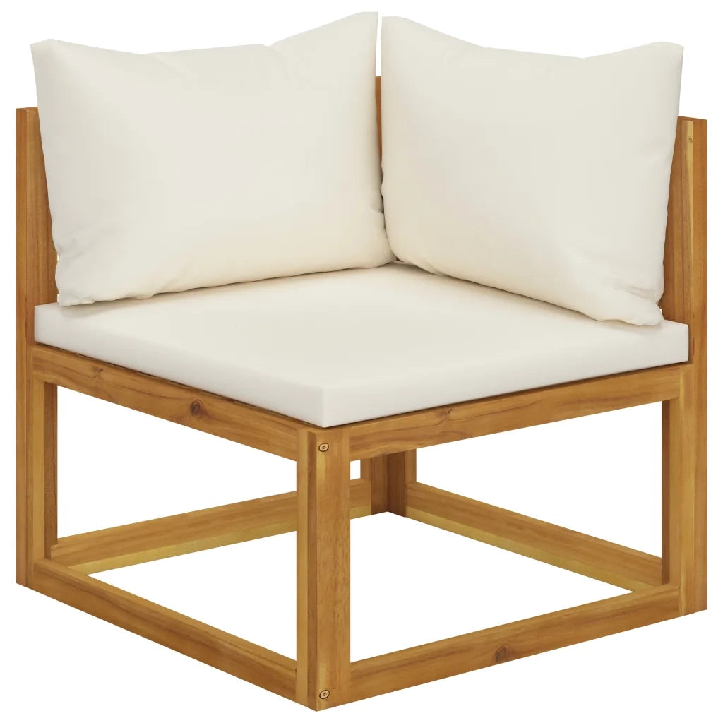 Set Divani da Giardino 11 pz con Cuscini Crema in Legno Acacia cod mxl 43063