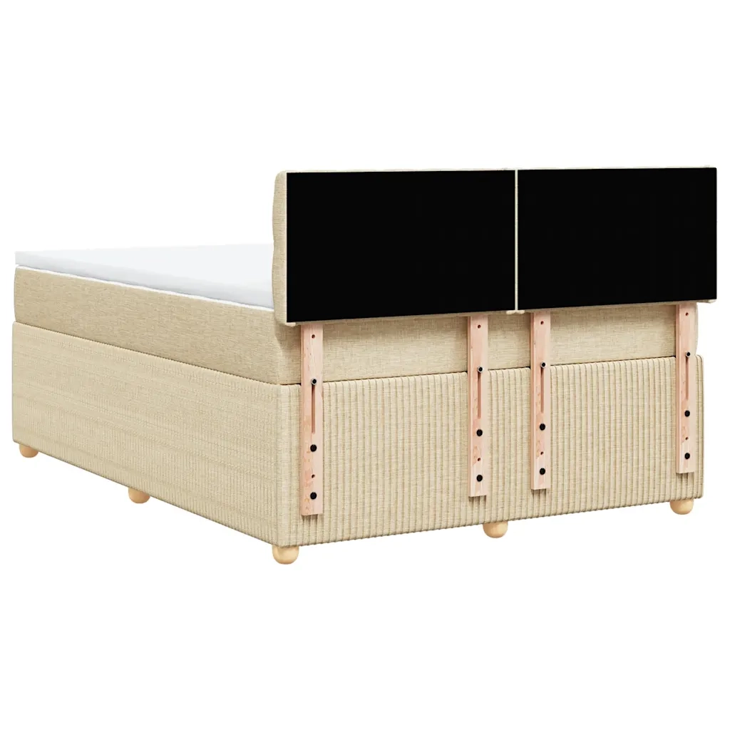Giroletto a Molle con Materasso Crema 140x19 cm in Tessuto