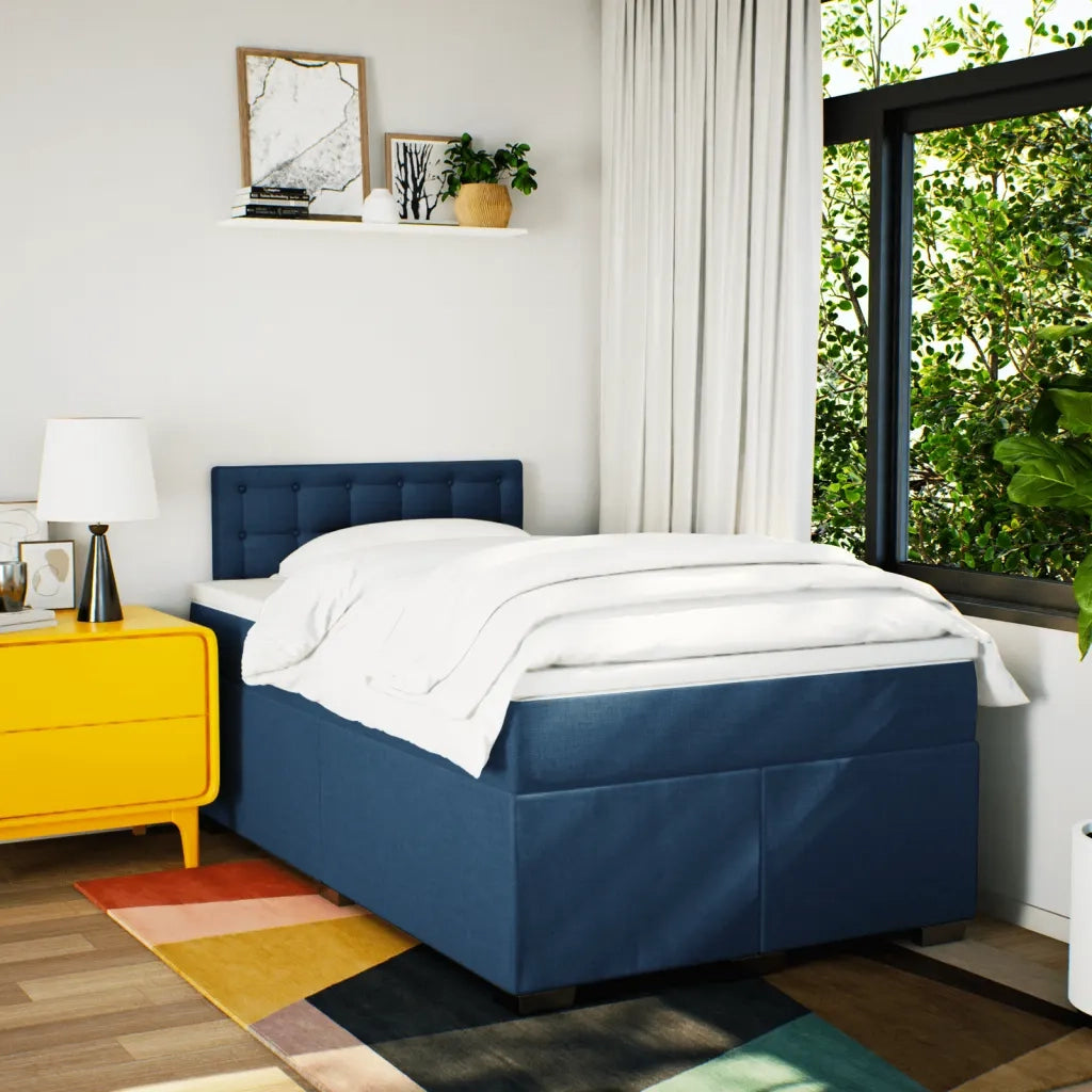 Giroletto a Molle con Materasso Blu 120x190 cm in Tessuto 3288147