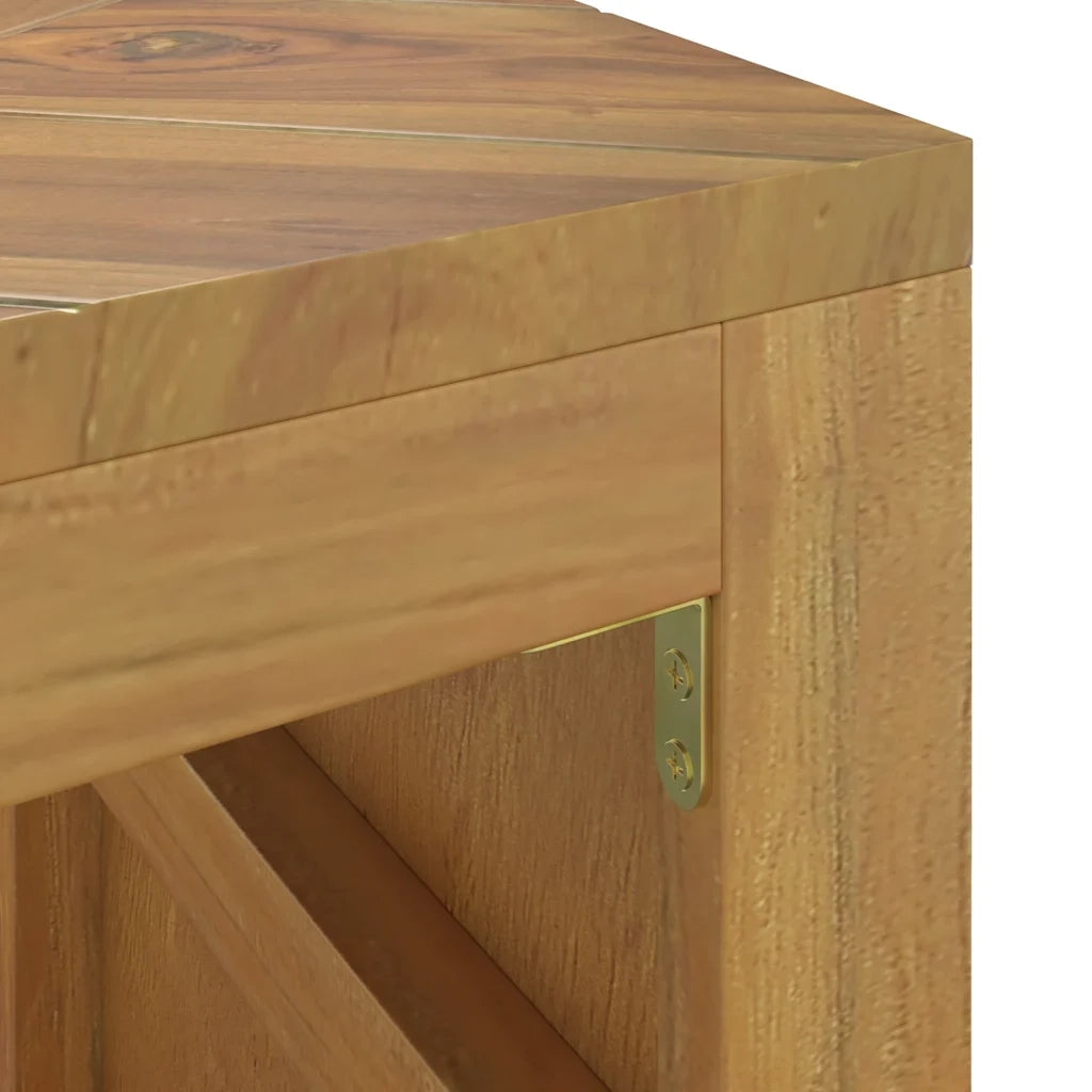 Tavolino da Salotto 110x35x38 cm in Legno Massello di Teak