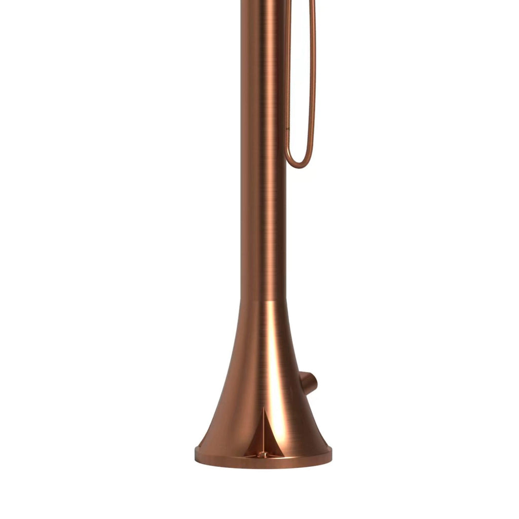 SINED Doccia Luna D In Acciaio Inox 316L Nautico Con Doccino Con Doppio Ingressi Per Acqua Calda e Fredda laterale o dal basso Due modalita Miscelatore Colore Oro Rosa Ideale Per Esterno