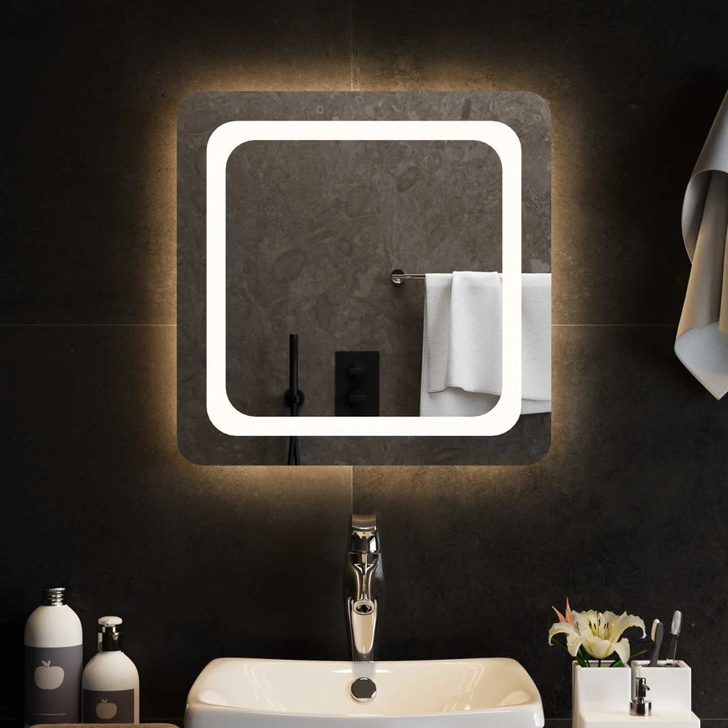 Specchio da bagno LED Trasparente 50 x 50 cm vetro temperato 42045827