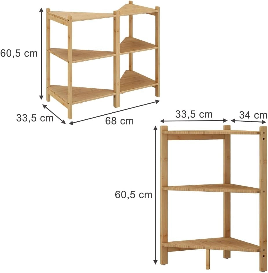 Mobiletto per lavabo Zeno, Bambù, 68 x 60.5 cm Set di 2, per la conservazione di accessori da bagno sotto il lavandino