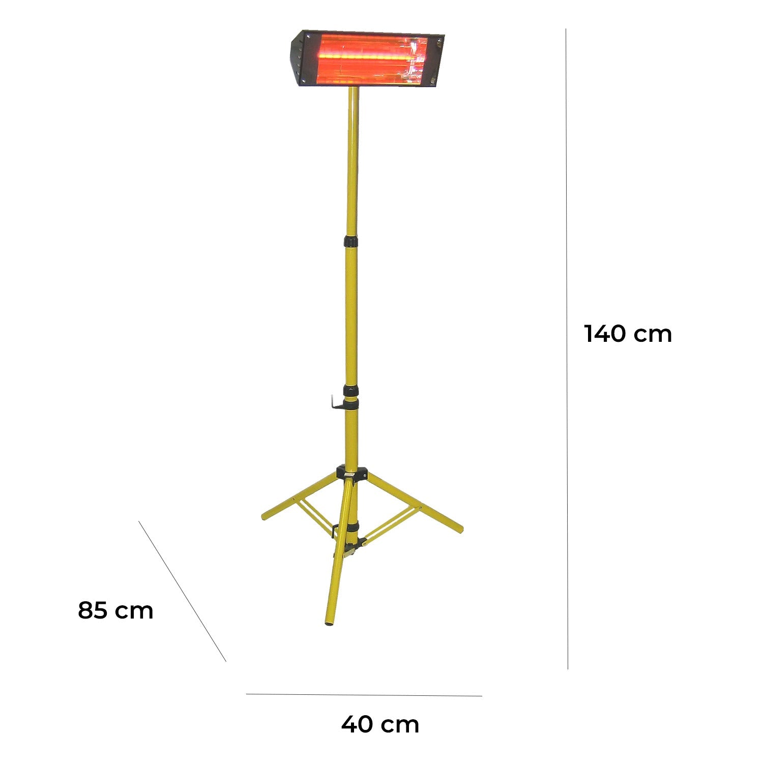 Lampada riscaldante ad infrarossi IP20 Base Treppiedi 1500W 140h cm Art-Eco HLX15PY