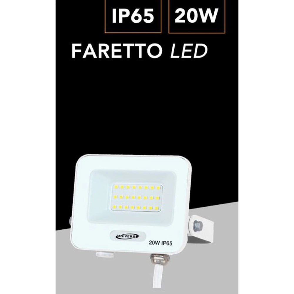 Trade Shop - Faro Proiettore Smd Led Floodlight 20 W Slim Ip65 Luce 3000k 4000k 6500k Ek05-20w -