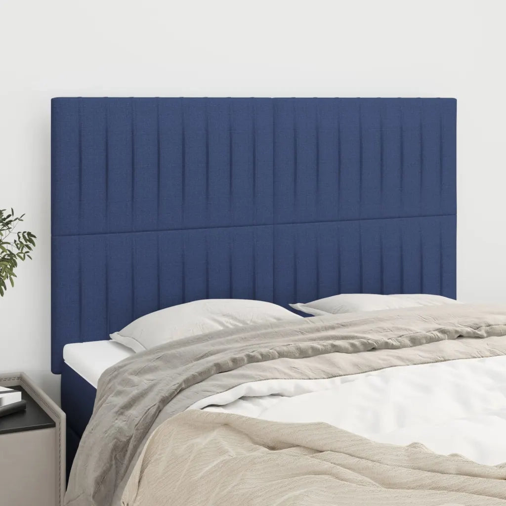 Testiera-Testata-Testiera Decorativa Blu 144x5x118/128 cm Tessuto 765405