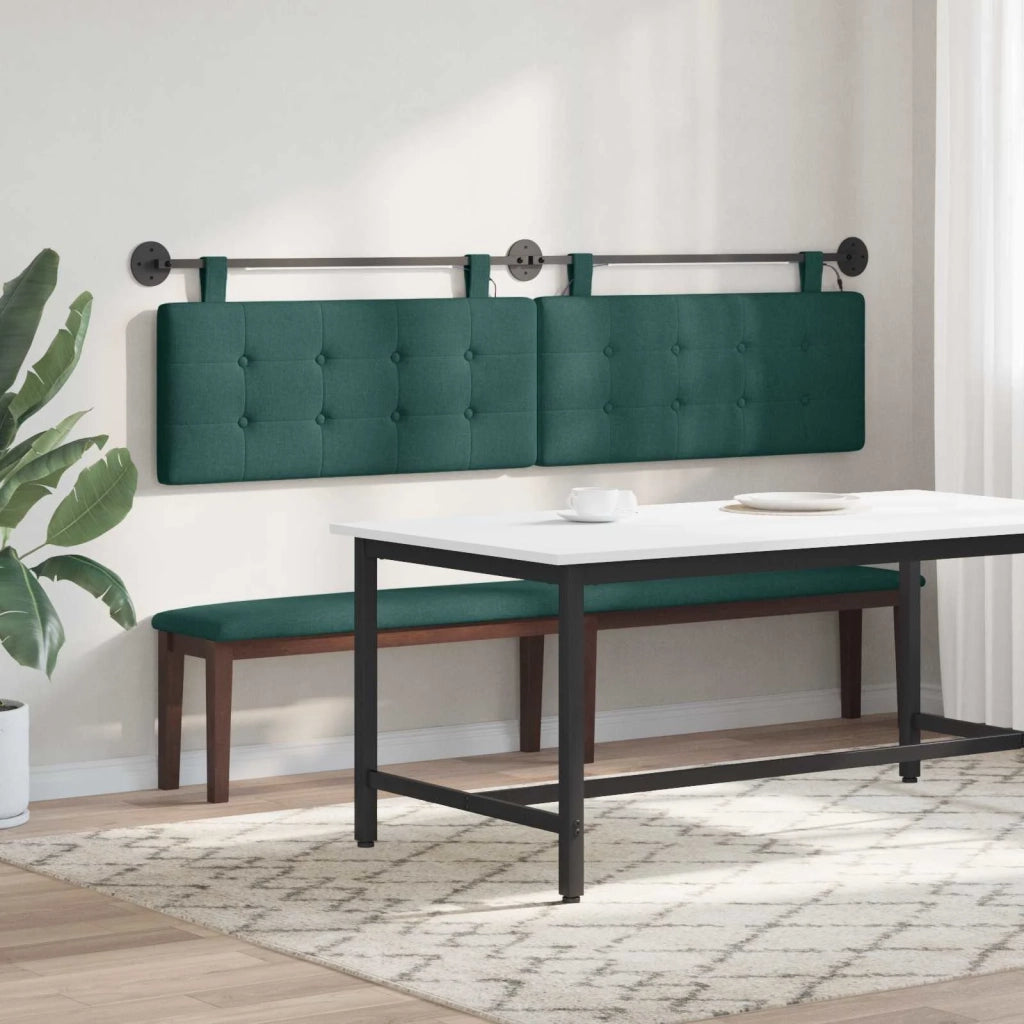 Testiera | Testata sospesa Con luce LED Verde Scuro Tessuto