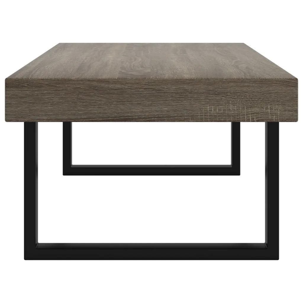 Tavolino da Salotto Grigio e Nero 120x60x40 cm in MDF e Ferro 286104