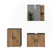 Vicco Set di mobili da bagno Antracite/Artisan 3 parti