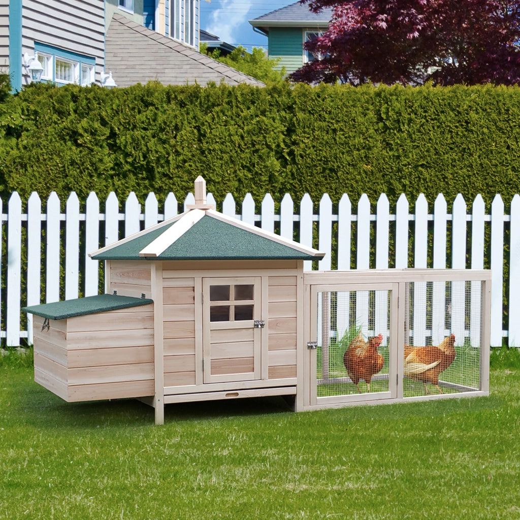 Pollaietto per Galline 196x76x97 cm ¨C zephmum ¨C Legno Naturale