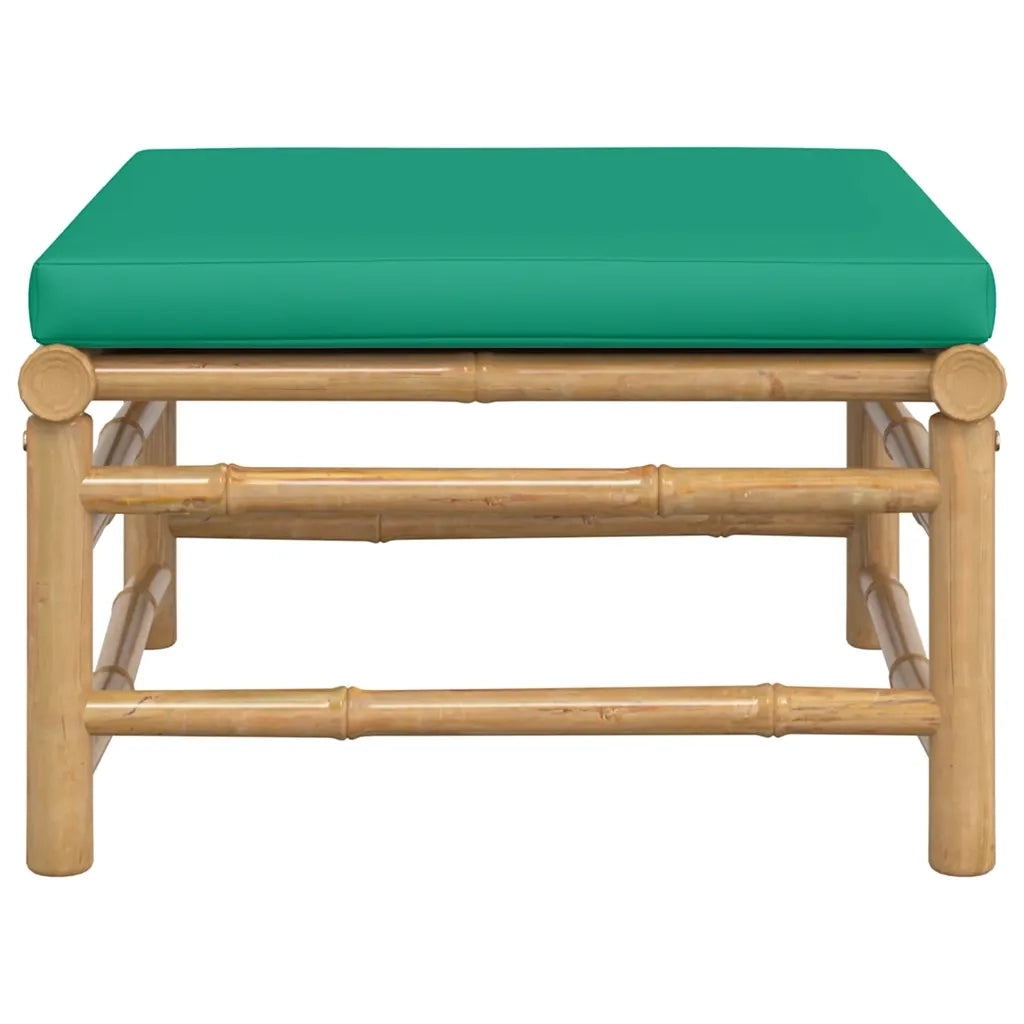 Poggiapiedi da Giardino con Cuscino Verde in Bamb¨´ CFW4634168