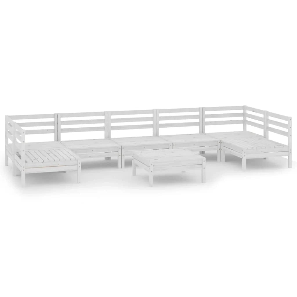 Set di mobili da giardino mobili da esterno 8 pezzi bianco legno di pino massiccio 02_0017781