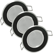 Set 3 faretti LED incasso tondi neri GU10 Polux OLAL