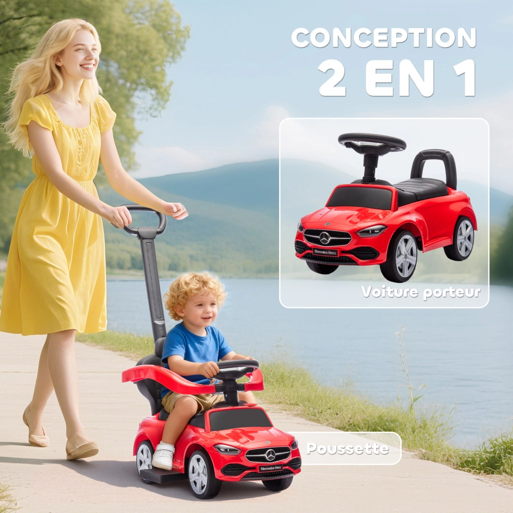 Portagiochi Bambini Mercedes-Benz ¨C zephmum ¨C Rosso 91x40x83 cm