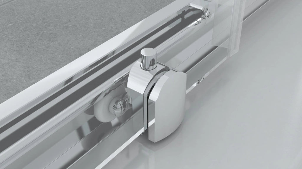 Box doccia a nicchia 150 cm porta scorrevole apertura laterale H195 cm ALBA Cromato
