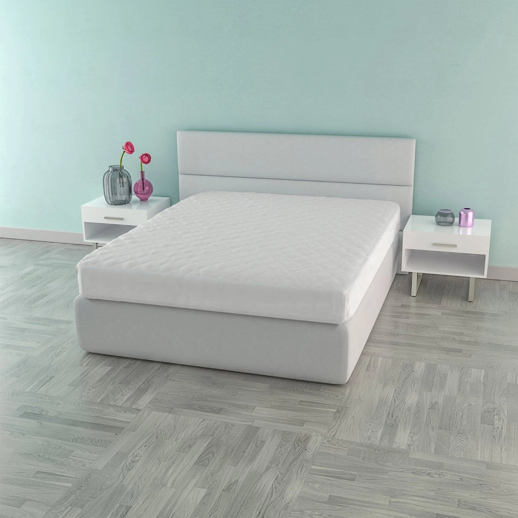 Coprimaterasso Impermeabile Matrimoniale in Poliestere 120 gr/mq Safe  Bianco