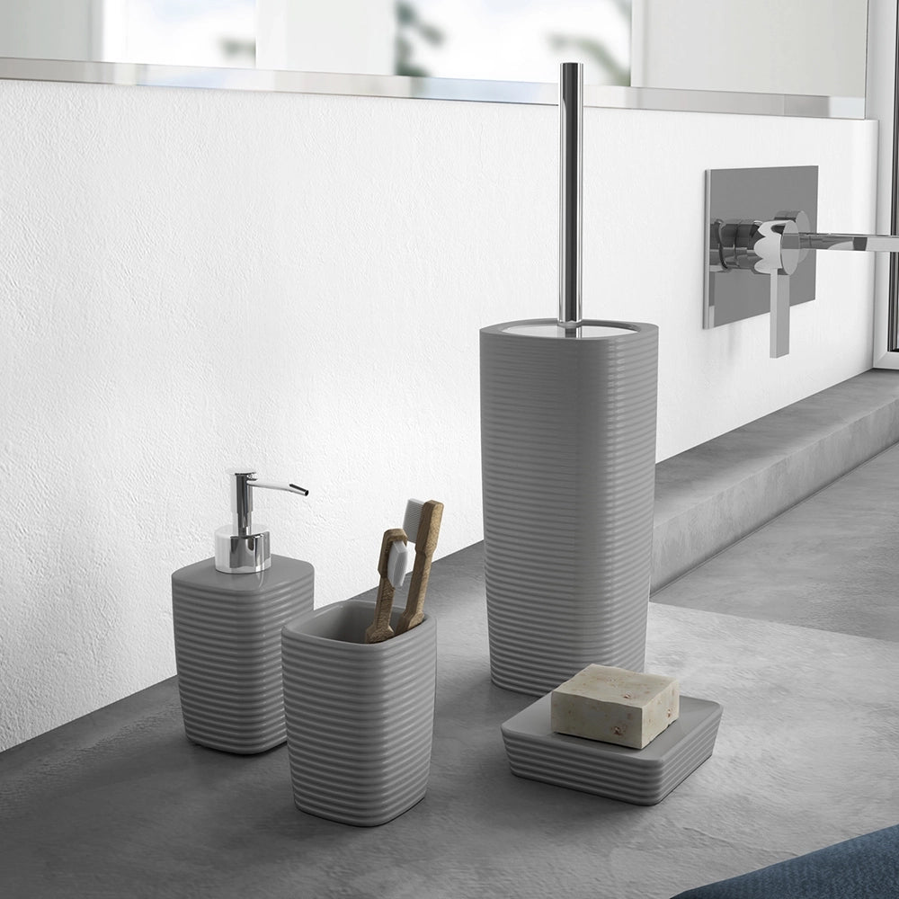 Dispenser dosasapone Gedy in ceramica grigia | Kelly