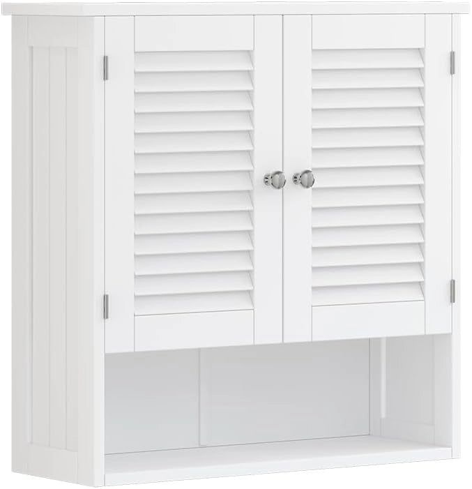 Set di mobili da bagno Riad, Bianco, 60 cm, composto da specchio da bagno e mobile sottolavabo