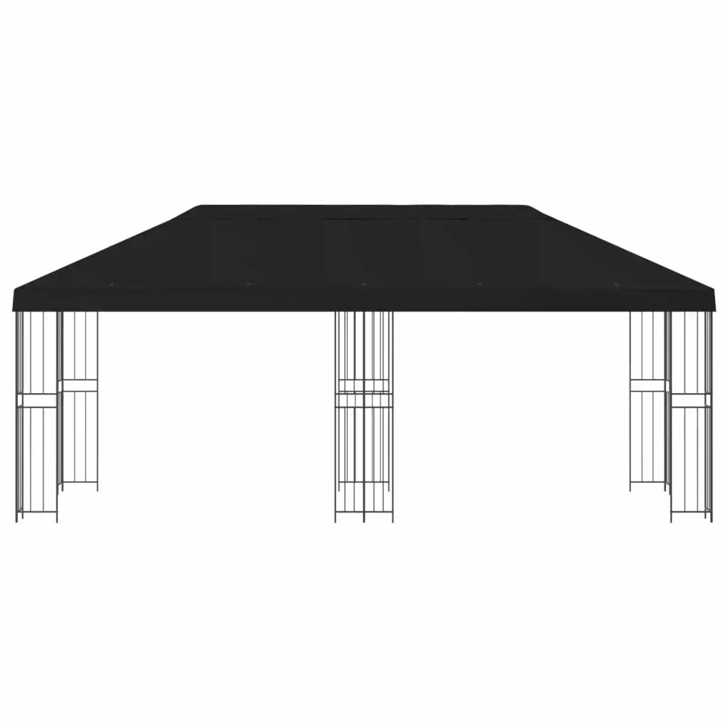 Gazebo con pareti laterali 6 x 3 m Nero Poliestere e Acciaio 3375991