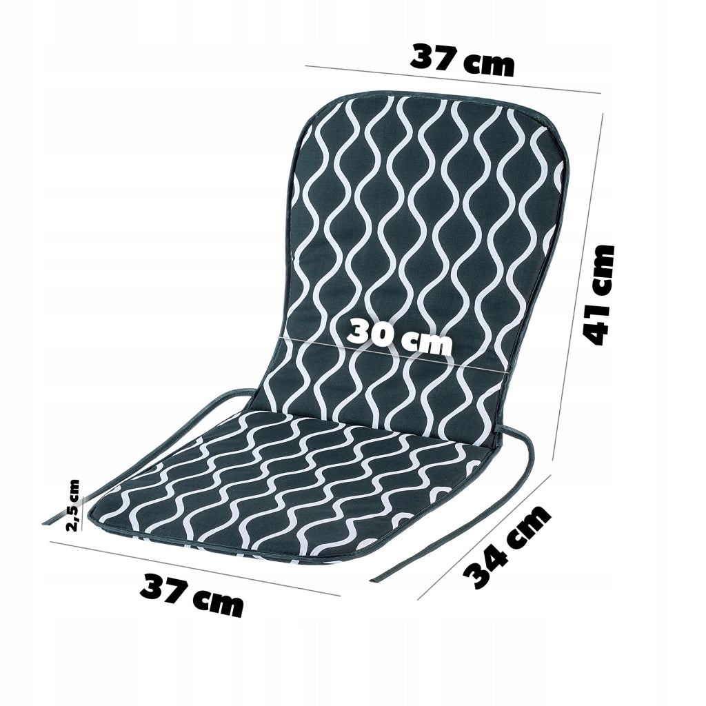 Cuscino KADAX per sedia da giardino, poltrona, balcone, terrazzo, con lacci, 37x75 cm, comodo