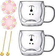 Tazze da latte macchiato a doppia parete, tazze da caffè, tazze per il ghiaccio - tazze da cioccolata, tazze da caffè, tazze da espresso - tazze - Tazze da cappuccino 2*250ml