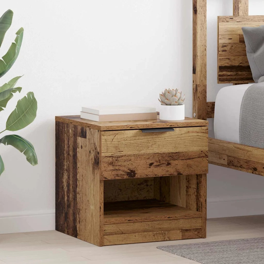 Armadietto per letto 2 pz Legno vecchio 40 x 39 x 40cm CFW8734387