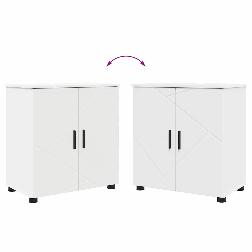 Set di mobili per il bagno Montaggio a parete 2 pcs Bianco 3392933