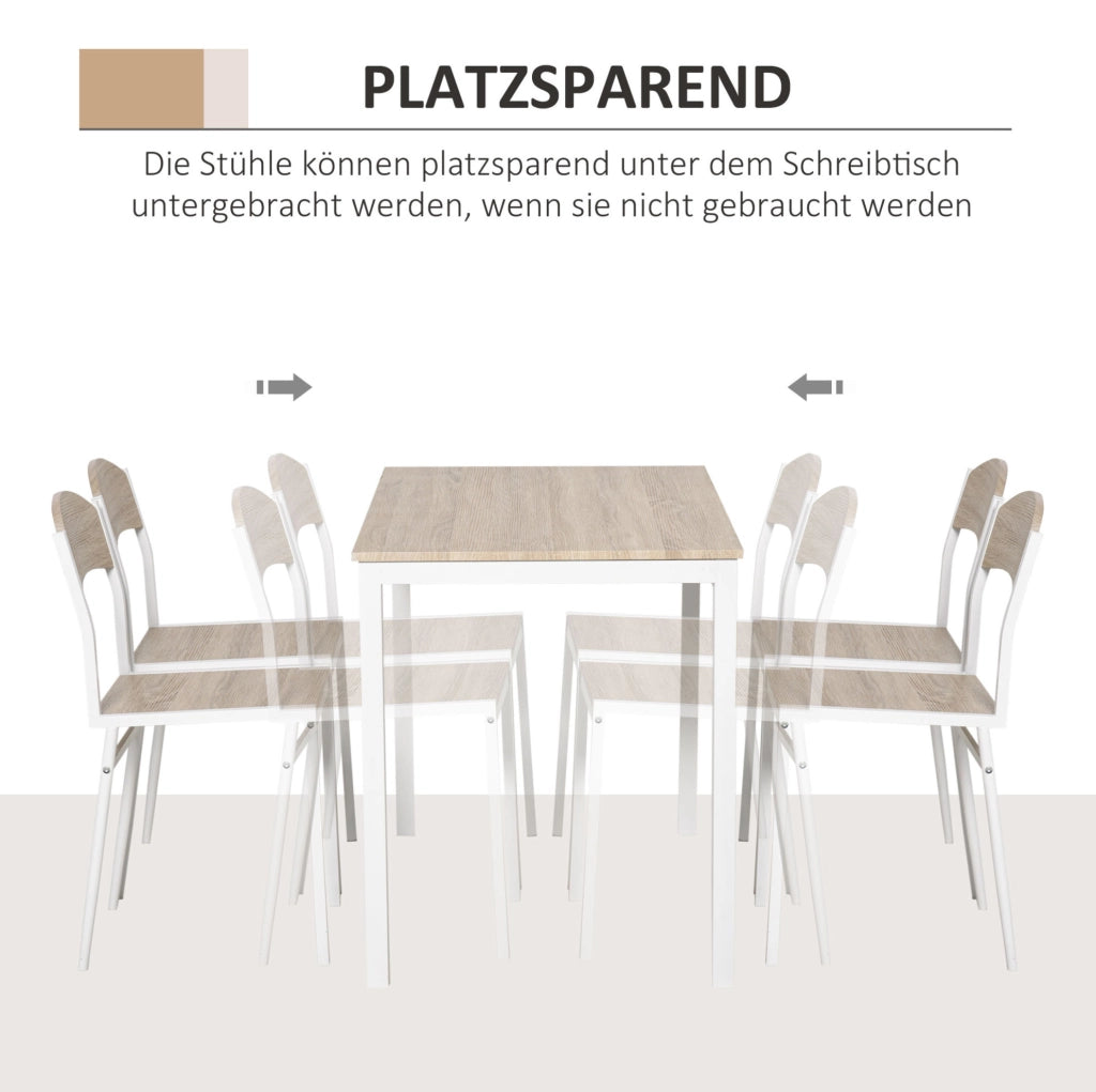 Set da pranzo 5 pezzi 100 x 63 x 76,5 cm in MDF grigio chiaro e bianco