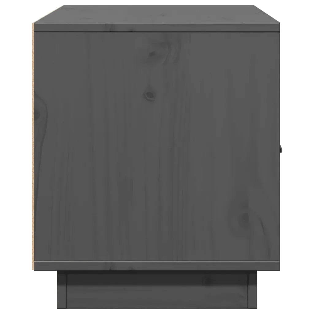 Mobile Porta TV Grigio 80x34x40 cm in Legno Massello di Pino 818232