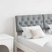 Testiera imbottita Grigio chiaro 120 cm Pino massello 879188