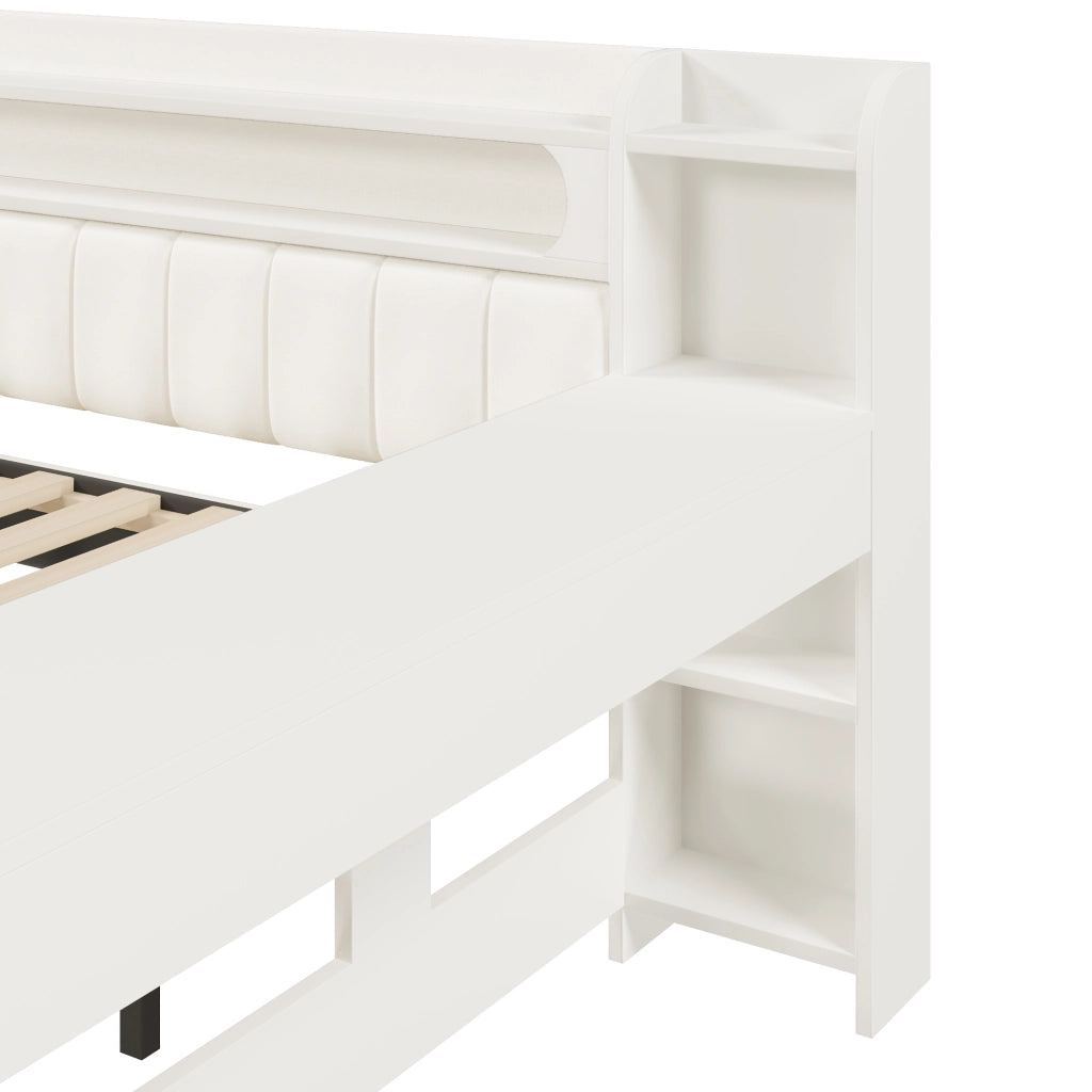 Letto Divano 140×200 cm; Letto Matrimoniale con Letto Estraibile; USB; LED e Scrivania; senza Materasso