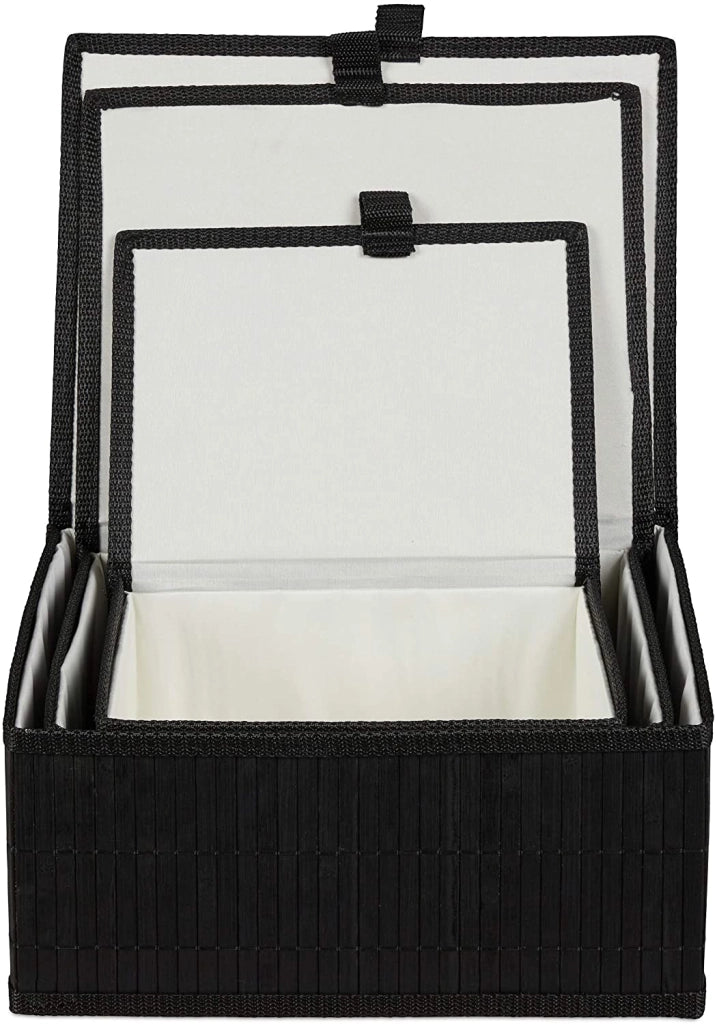 Set di 3 cestini portaoggetti/cestini decorativi in ​​bambù nero 13_0002491_2