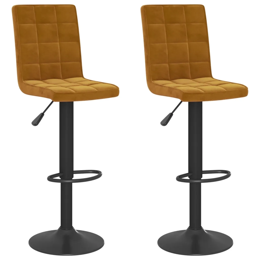 Sgabelli da Bar 2 pz Marroni in Velluto 335761