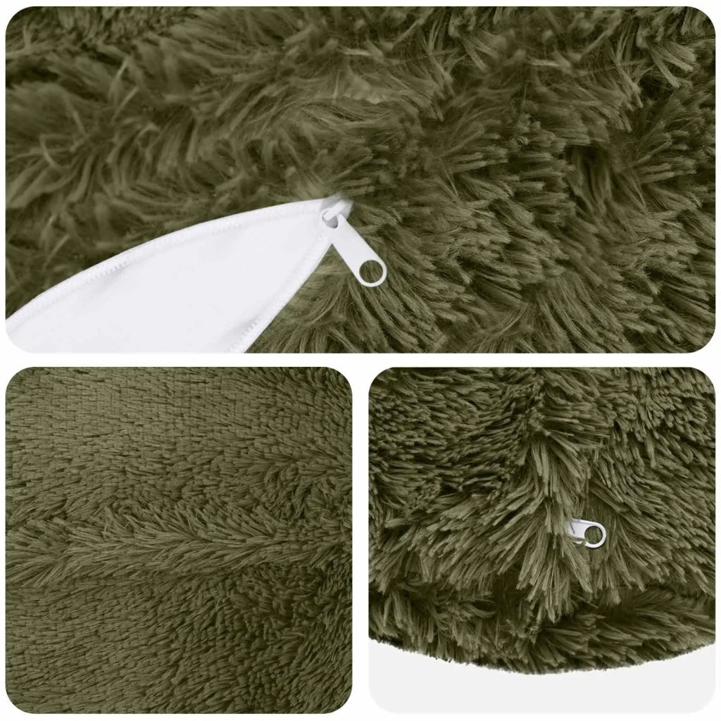Cuscino con cuscino HEERLEN 2 pz Verde Fleece PV 929219