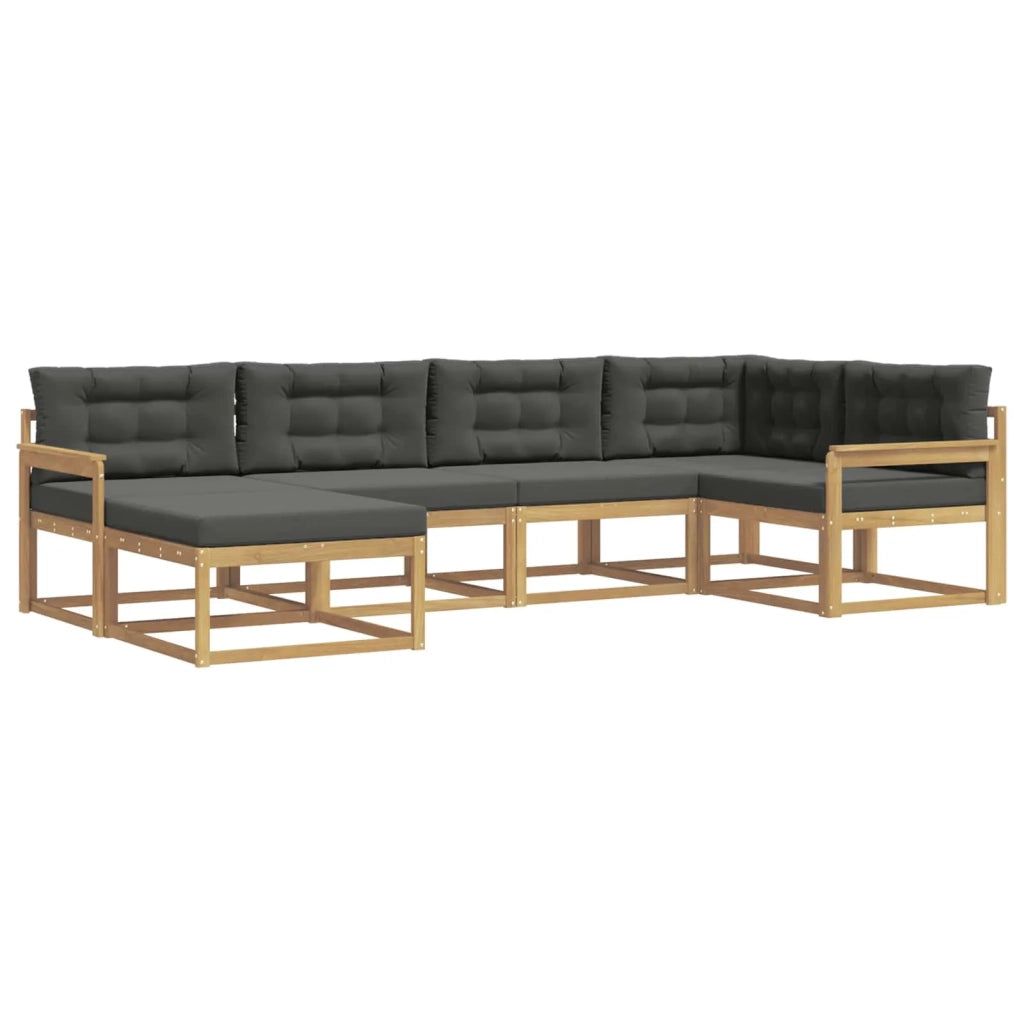 Set di divani da esterno 5 pz Bianco e Antracite Poliestere 3386681