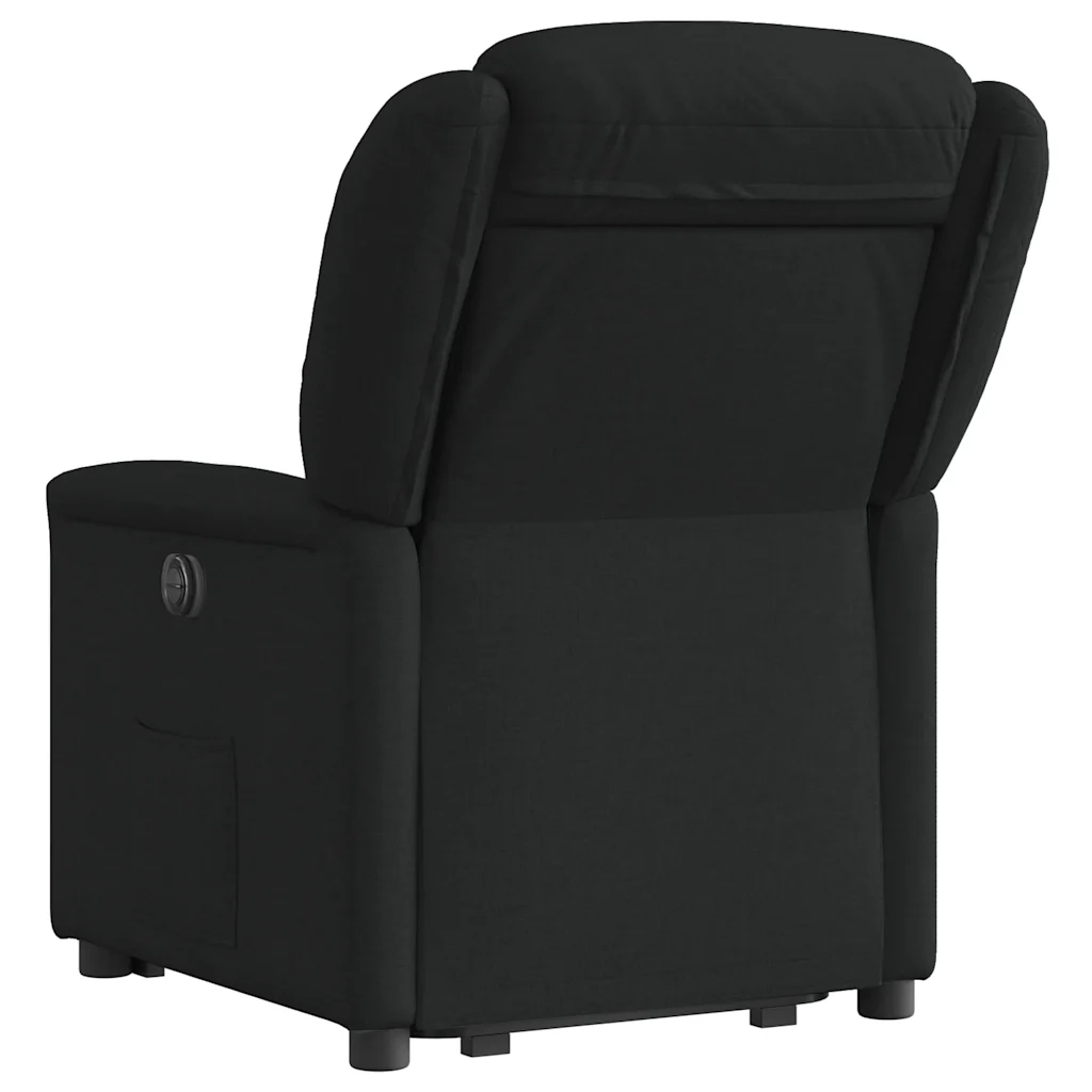 Divano Sedia-Poltrona Alzapersona Reclinabile Elettrica Nera in Tessuto 657458
