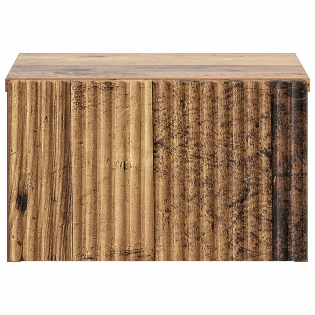 Mobiletto da notte a muro 2 pcs Legno antico 33 x 34,5 x 20 cm 898442