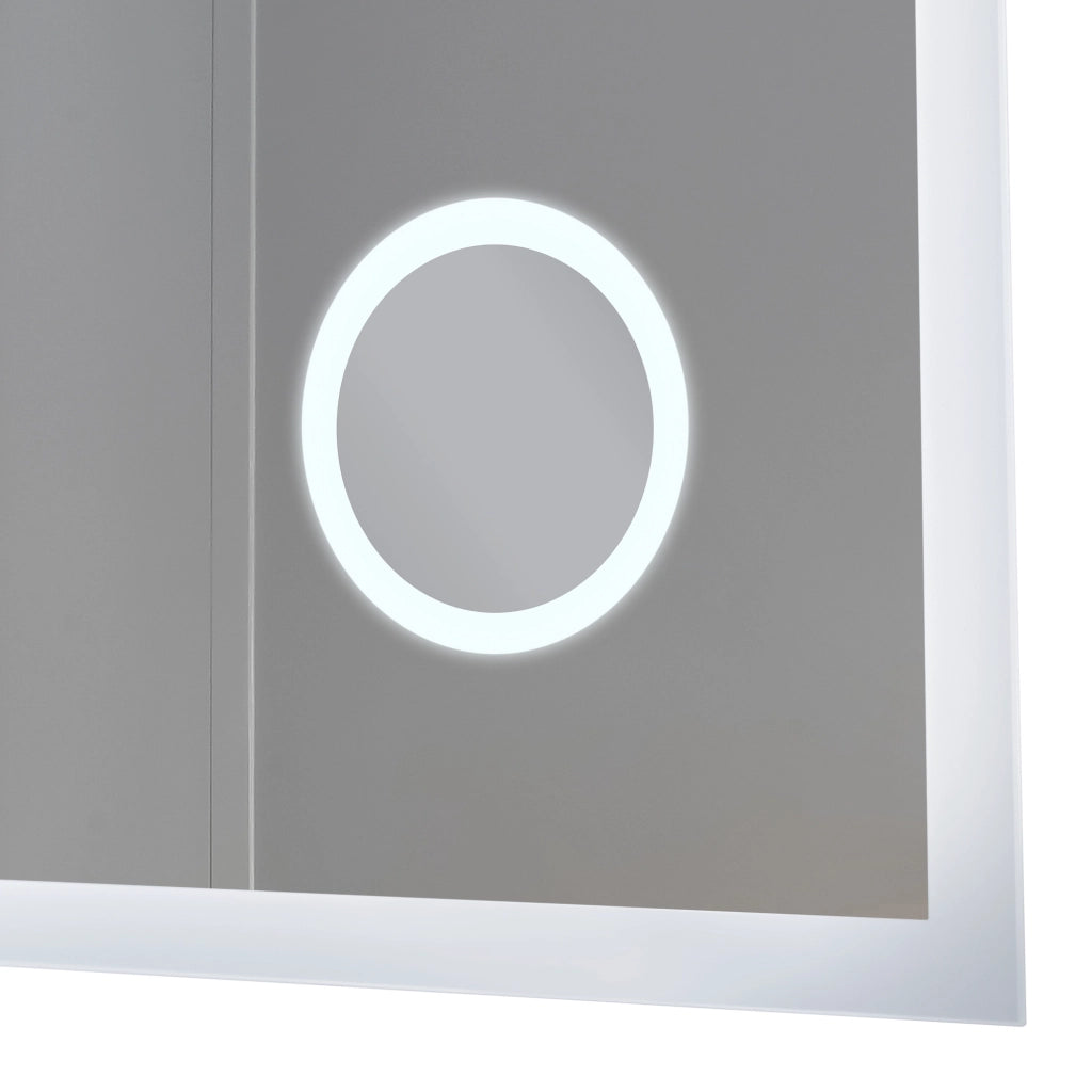 Specchio LED da Parete Scafa Multifunzionale Cornice Bianca 100 x 70 cm pro.tec