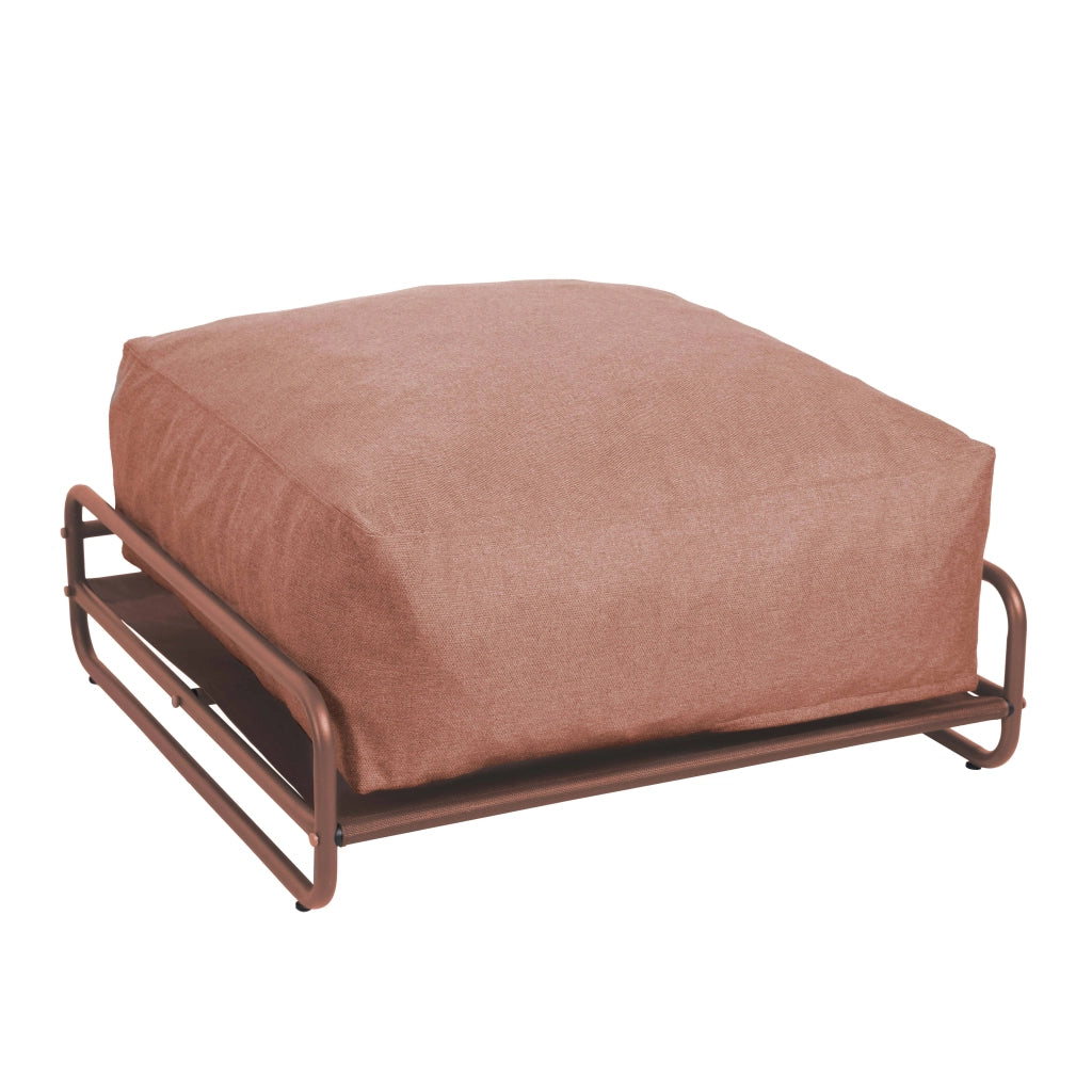 Oviala - Pouf per arredo giardino modulare con struttura color terracotta