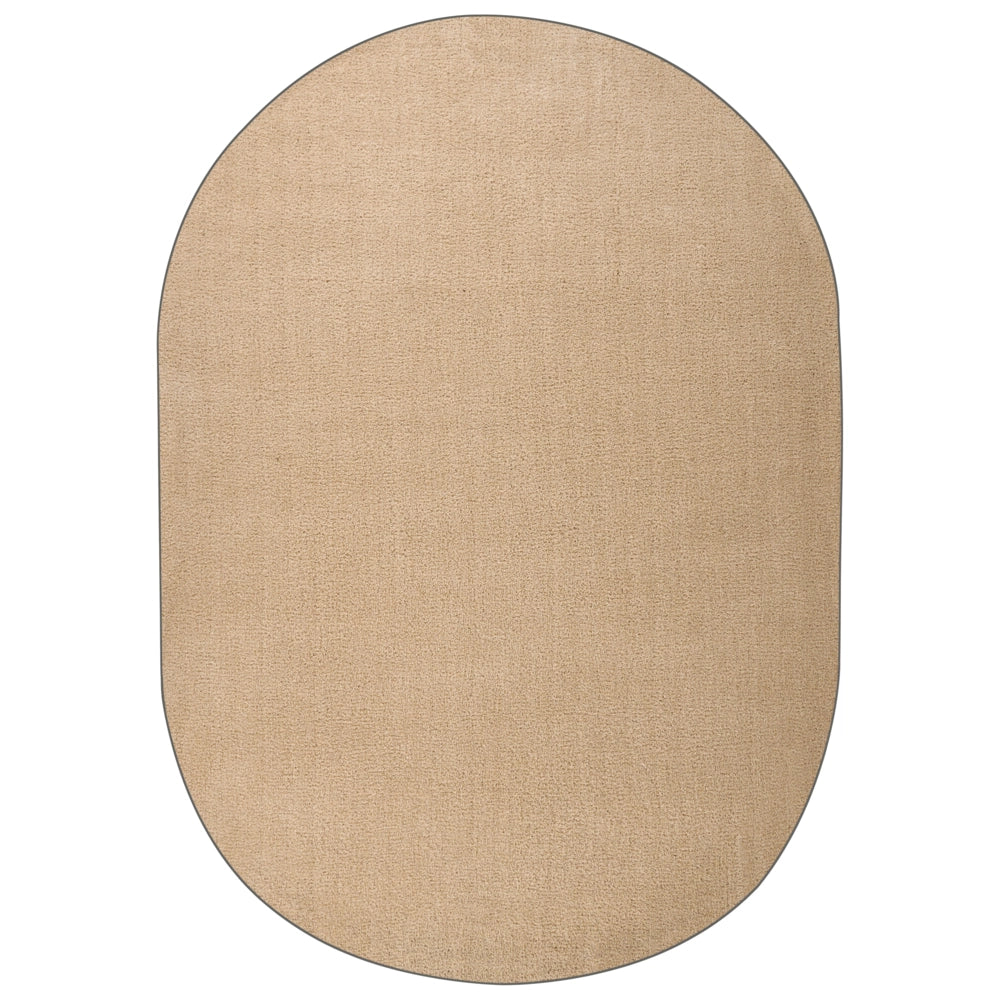 Tappeto Shaggy beige 160 x 230 cm, tappeto ovale moderno a pelo lungo, tuftato a macchina