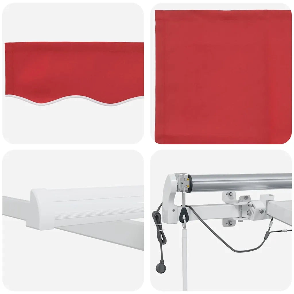 Tenda Retrattile Rosso 400 × 350 cm Poliestere e Metallo 3330826
