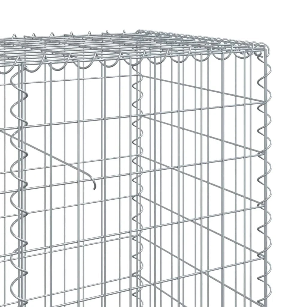Gabbione recinto a gabbia muro di contenimento con coperchio 800 x 50 x 100 cm ferro zincato argento 02_0040203