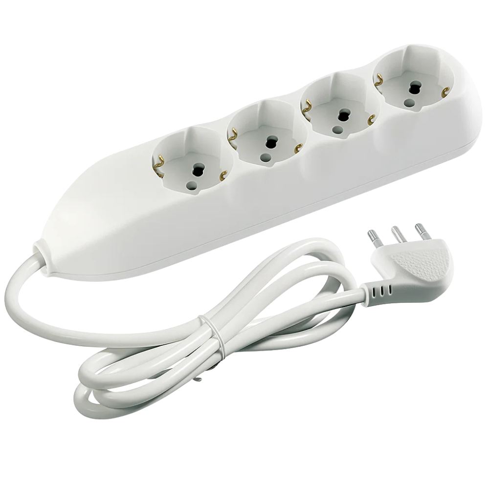 Multipresa bticino poker 3680d 4 prese universali 16a con cavo bianca