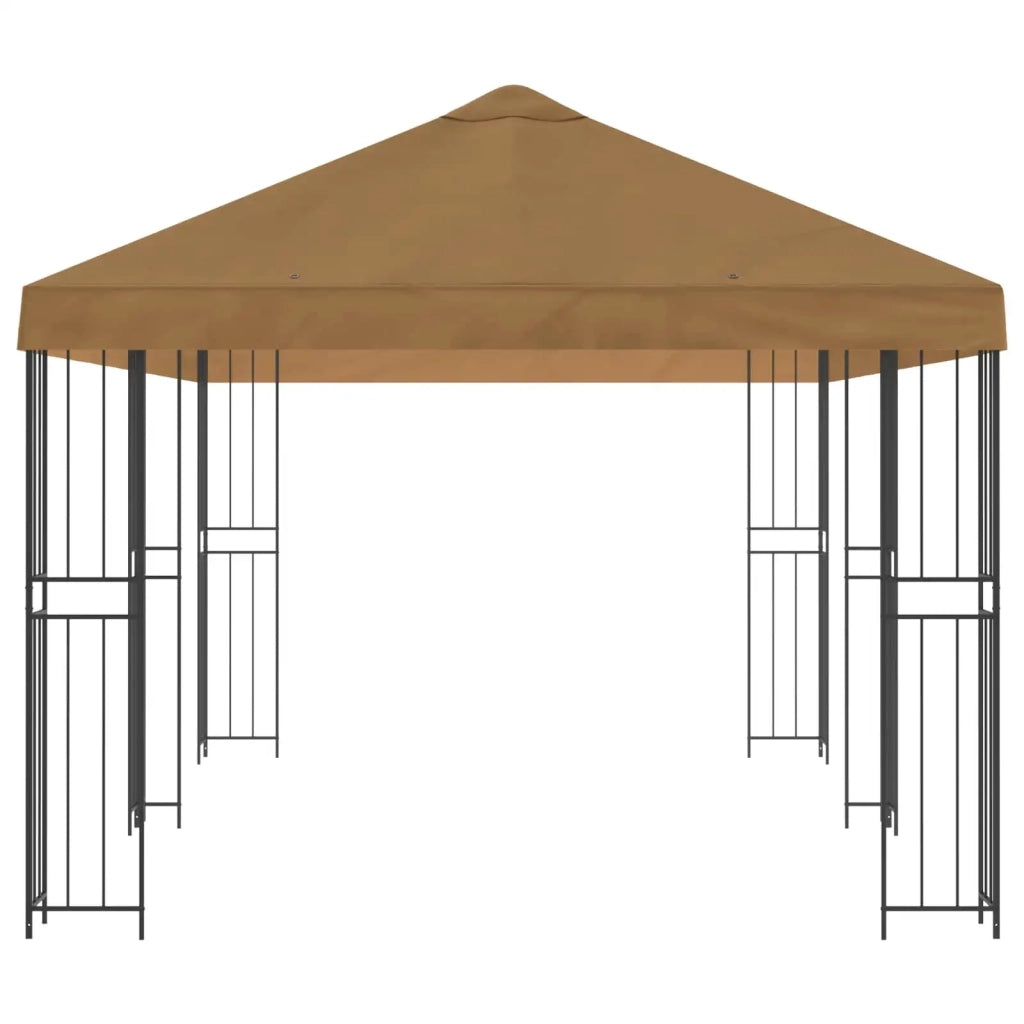 Gazebo con pareti laterali 6 x 3 m Beige Poliestere e Acciaio 3375982