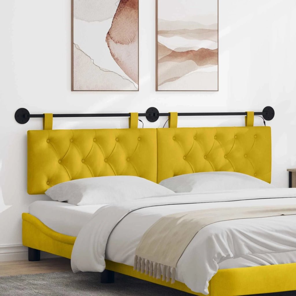 Testiera sospesa Con luce LED Giallo Velluto