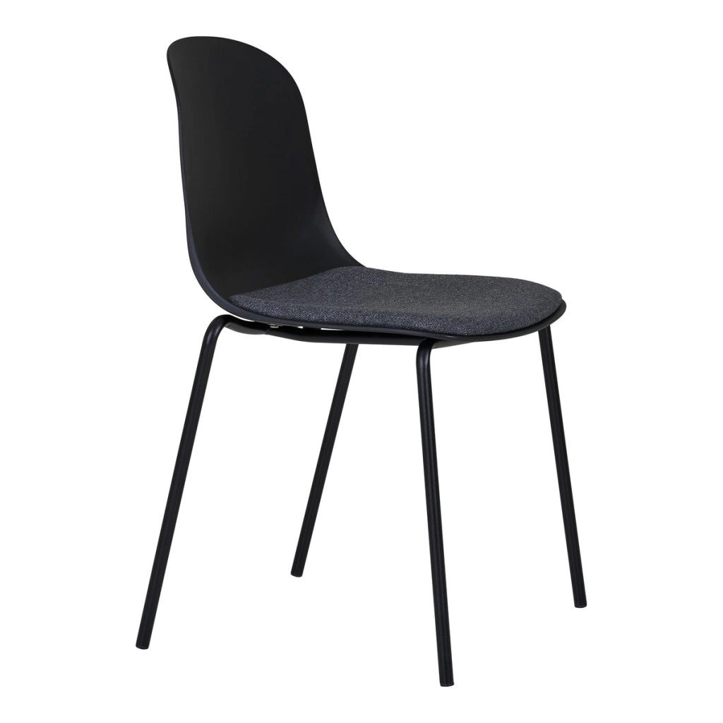 Set di 2 Sedie Madalena, Nero, Plastica, 53x50x85 cm