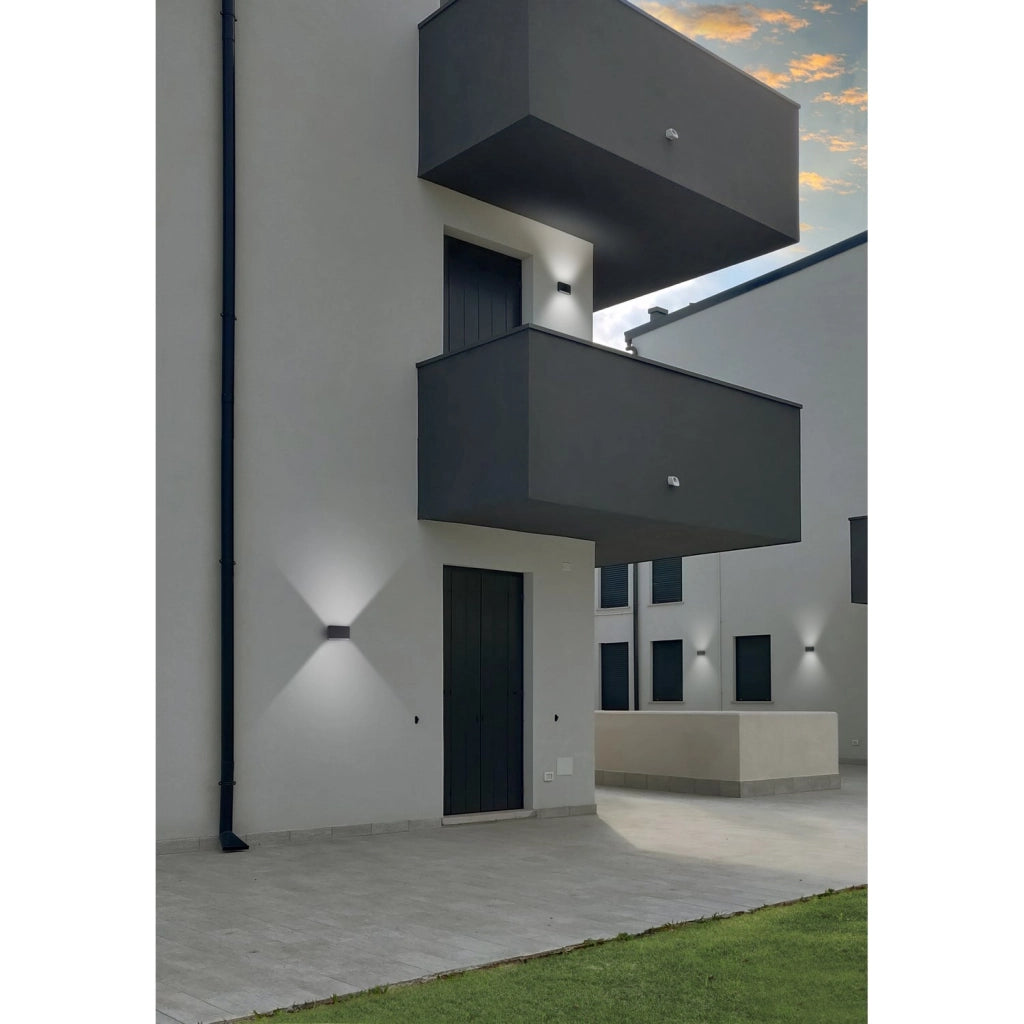 Applique led rettangolare doppio fascio colore antracite mod. Alicante