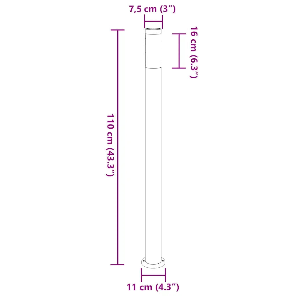 Lampada a paletto 110 cm in Acciaio Inox IP44 4006027